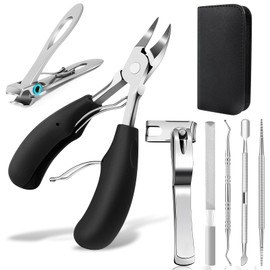 BTOOTB 7 Pcs Kit De Herramientas Cortauñas, Acero Inoxidable Uñas Encarnadas Cortauñas Alicates, kit de pedicura para pies, Cortaúñas grueso para personas mayores, kit podologia profesional, pedicure kit
