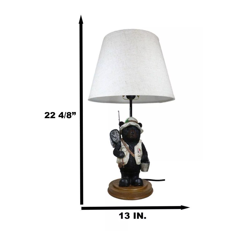 Ebros GIft Camping Fisherman Angler Bear Going Fishing With Pole