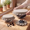 Hushee 3 Pcs Brown Gingham Bowl Covers with Ruffle for
