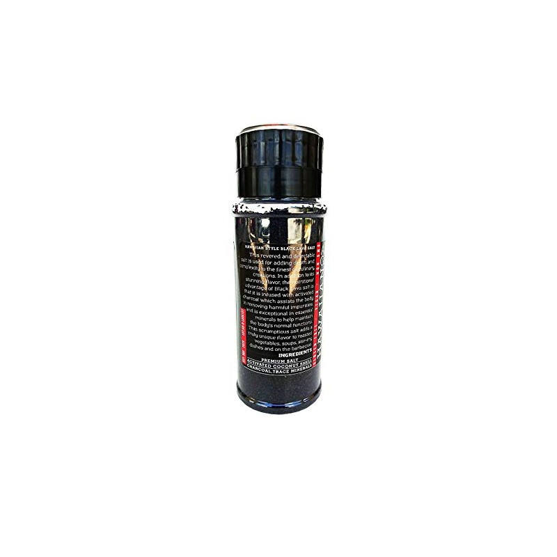 RawHarvest Hawaiian-Style Black Lava Coarse Salt 15oz with adjustable Refillable