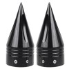 Unbranded Spike Black Front Axle Cap Nut Covers For Harley