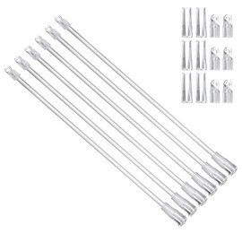 sourcing map 6Pcs 30cm Transparent Blind Wand Replacement Parts with Hook and Grip, Clear Acrylic Window Blind Stick Tilt Rod for Window Opener Accessory