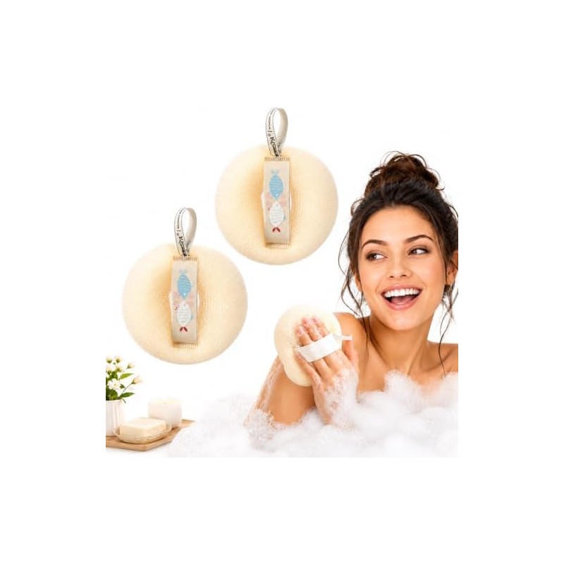 2PCS Esponjas para Baño, Estropajo Corporal y Esponja para Bebé