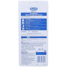 Oral-B CrossAction Anti-Plaque Indicator Toothbrush with Tongue Cleaner and Indicator Bristles (All in One), Soft - Pack of 4
