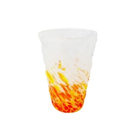 [kubagasaya] Kubagasaya Ryukyu Glass Glass Okinawa Souvenir Shimagukuru Shimakuru Shimakuru Long Glass Orange Yellow
