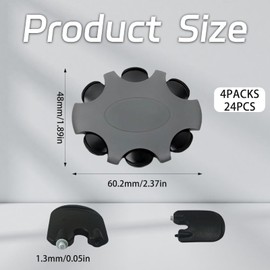 fKiZanthene 24pcs Black Hearing Aid Wax Filters, ABS Replacement Guards for Home Use