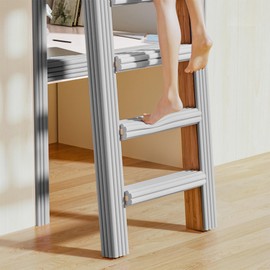 Bunk Bed Ladder Pads, Self-Adhesive Bunk Bed Ladder Cover, Soft Ladder Step Padding Loft Bed, Traction Treads for Stair Steps 6.5 Ft Grey