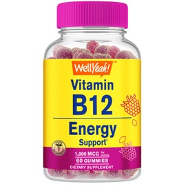 WellYeah Vitamin B12 1000mcg Gummies - for Energy, Mood, Metabolism and Immune System Support - Vegan Friendly and Gluten-Free, GMO Free and Doctor Recommended - 60 Gummies