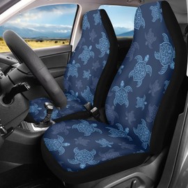 Bulopur Turtle Car Seat Covers 2 Pcs Front Seats Only 2 PCS Front Seat Cover Set Interior Covers Fashion Auto Interior for Car Sedan Auto Truck SUV Easy to Install