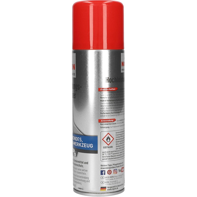 NIGRIN Hochleistungs-Rostlöser Hybrid, aktive Kriechfähigkeit, minimiert den Kraftaufwand, korrosionshemmend, 250