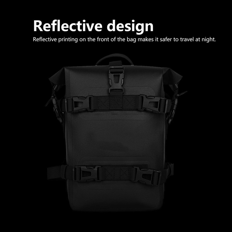 Alomejor Motorcycle Crash Bar Bag Black Waterproof Quick Release Universal