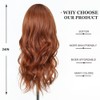 Esmee Long Wavy Copper Brown Wigs for Women, Natural Looking