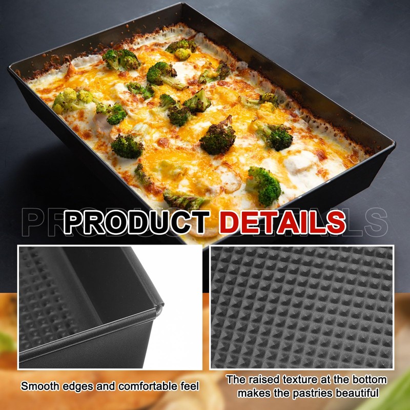 RimCereal 2 Pcs Detroit Style Pizza Pan 10 x 14