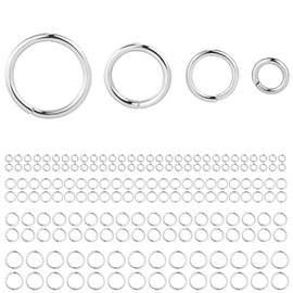 ALEXCRAFT - Anillos de plata para hacer joyas: 900 piezas de anillo abierto de 4 mm, 6 mm, 8 mm, 10 mm, joyería a granel en varios tamaños