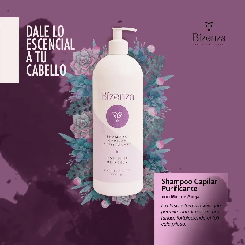 Shampoo Capilar Purificante Con Miel De Abeja 980gr.