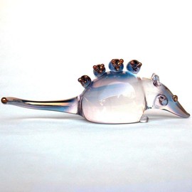 Opossum Possum Figurine of Hand Blown Glass