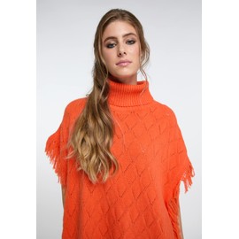aleva Women's Gaya Knitted Poncho, orange