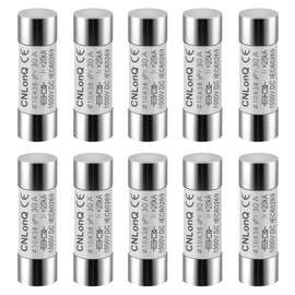 DEWIN Photovoltaic Fuse, Pack of 10 Solar PV Fuse GPV Type Ceramic Fuse HSPV-30 10 x 38 mm Fine Fuse for Solar PV System 30A DC 1000V