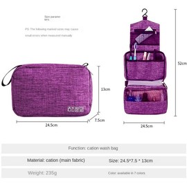 Yuexitech Hanging Travel Toiletry Bag, Large Foldable Toiletry Bag, Cosmetics Makeup Bag Organizer for Travel Size Accessories Violet