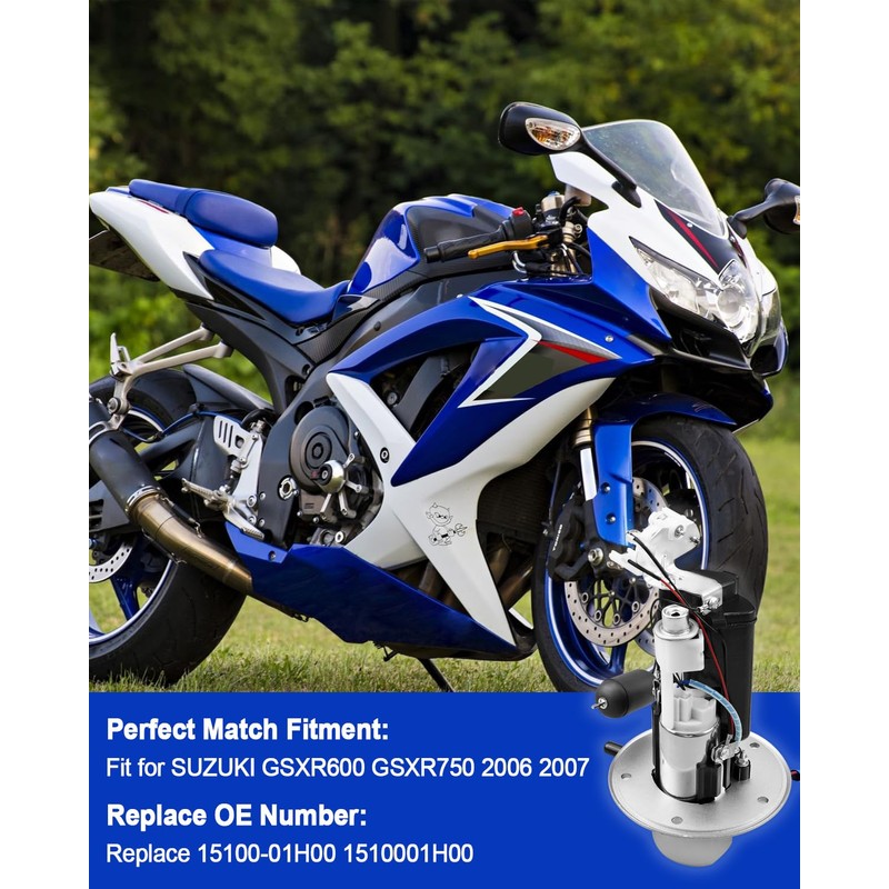 HUQUZN Fuel Pump Assembly Fit for SUZUKI GSXR600 GSXR750 2006