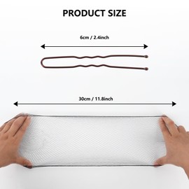 FVOLREM Hair Net, 20PCS 20 Inches Black Hair Nets and 40PCS 2.4 Inches Brown U Hair Pins Set, Hair Nets for Food Service Workers, Hair Bun Making Ballet Dancer and Hair Pins for Women, Men, Girls