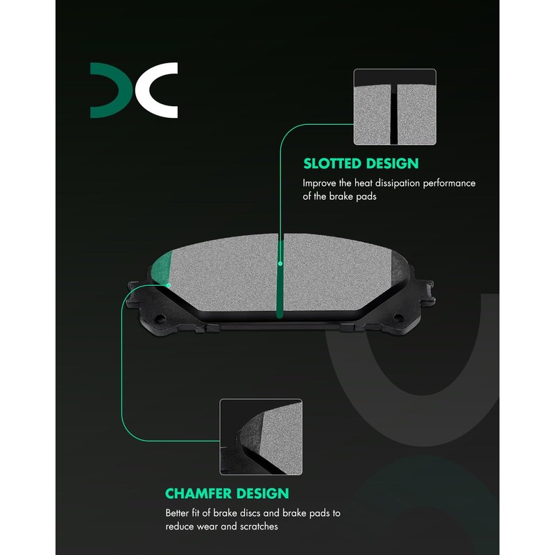 SCITOO Disc Brake Pads Kits D1324-8436 Ceramic Front Brake Pads
