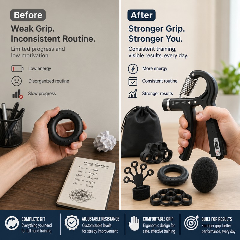 Adjustable Grip Strength Trainer for Hand Workouts – 5–60kg Finger