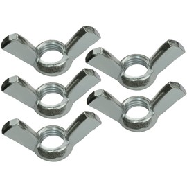 AERZETIX - C58242 - set of 5 nuts with wings M20 - wing nuts - DIN 315 - metric internal thread - galvanised steel - colour silver
