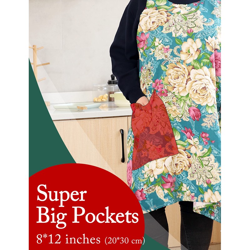 Big Plus Size Aprons for Women with Pockets Cotton Linen