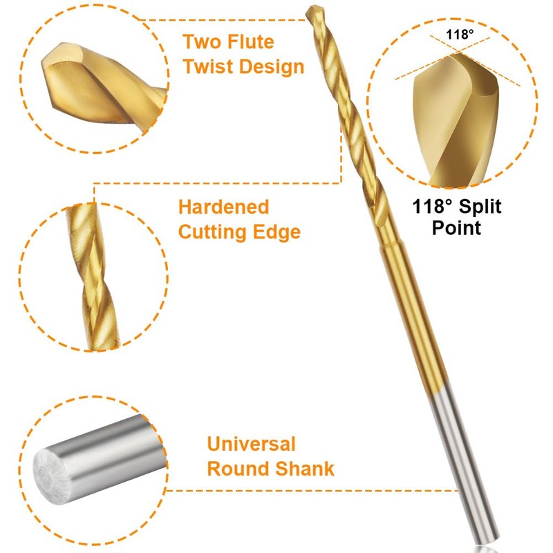 Ainiv 10Pcs Mini Twist Drill Bit Set, Micro Engraving Drill