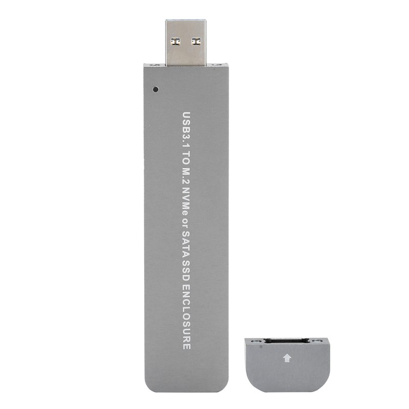 Hard Disk Box Aluminum Alloy USB3.1 to M.2 NVME/SATA SSD