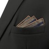 S&W SHLAX&WING Men's Striped Pocket Square, Business Gift, Blue Brown,