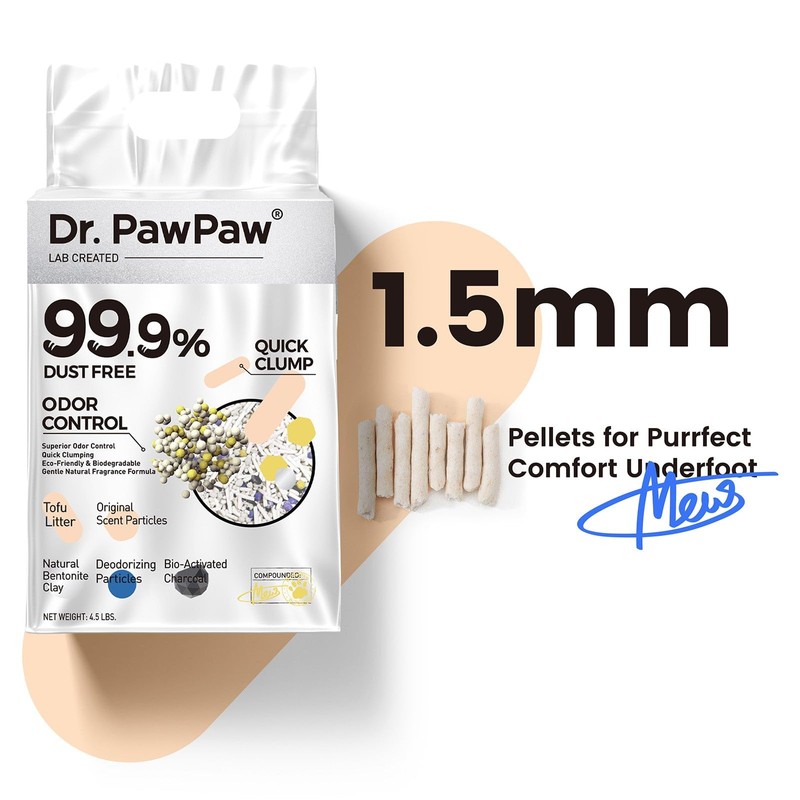 Tofu Cat Litter, Dr. PawPaw Clumping Cat Litter, Natural Tofu