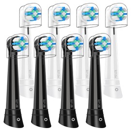 IO Replacement Heads Compatible with Oral B iO 2 3 4 5 6 7 8 9 10 Series Electric Toothbrush, 8 Pcs iO Brush Heads Compatible with Oral B for Teeth Clean & Gums Care (Black/White)