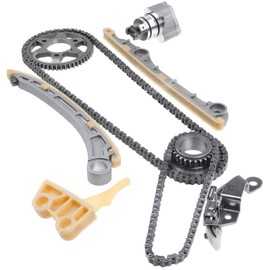 A-Premium Set of 9PCS Engine Timing Chain Kit W/Tensioner & Guide & Sprocket [fits DOHC, 4Cyl 2.0L 2.2L] Compatible with Honda S2000 2000 2001 2002 2003 [2.0L] & S2000 2004 2005 2006 2007 2009 [2.2L]