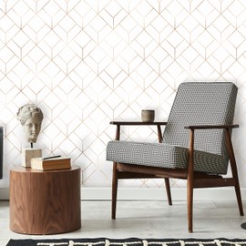 Coloritto Elegant Gold Peel and Stick Wallpaper | Removable Self Adhesive Art Deco Pattern | Hexagons Tiles Wallpaper (Sample 12" W x 8" H)