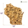 Totally Bamboo Destination Wisconsin State Shaped Serving and Cutting Board,