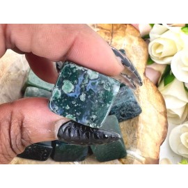 Moss agate mini crystal cube - moss agate cube - moss agate mini cube - small