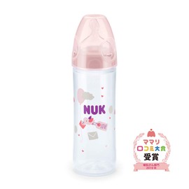 NUK FDNK03208150 Premium Choice Slim Milk Bottle (Plastic), 8.5 fl oz (250 ml), Breast Bottle, Close to Breasts, Made in Germany