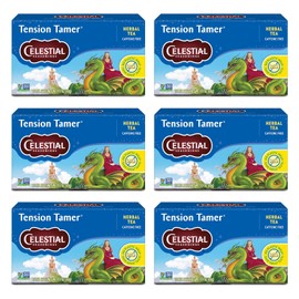 Celestial Seasonings - Té de hierbas para domador de tensión, sin cafeína, 20 bolsitas de té, paquete de 6 unidades