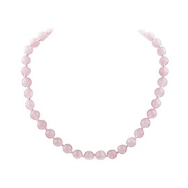 Treasurebay Handmade 10mm Natural Gemstone Necklace For Women Magnetic Clasp (Rose Quartz)
