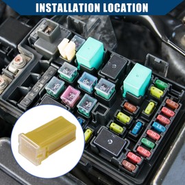 Hihaha 60A Micro Cartridge Fuses/Engine Inner FMM M-Case Type Fuses for Car Truck/Durable Plastic Metal / 5 Pcs Yellow