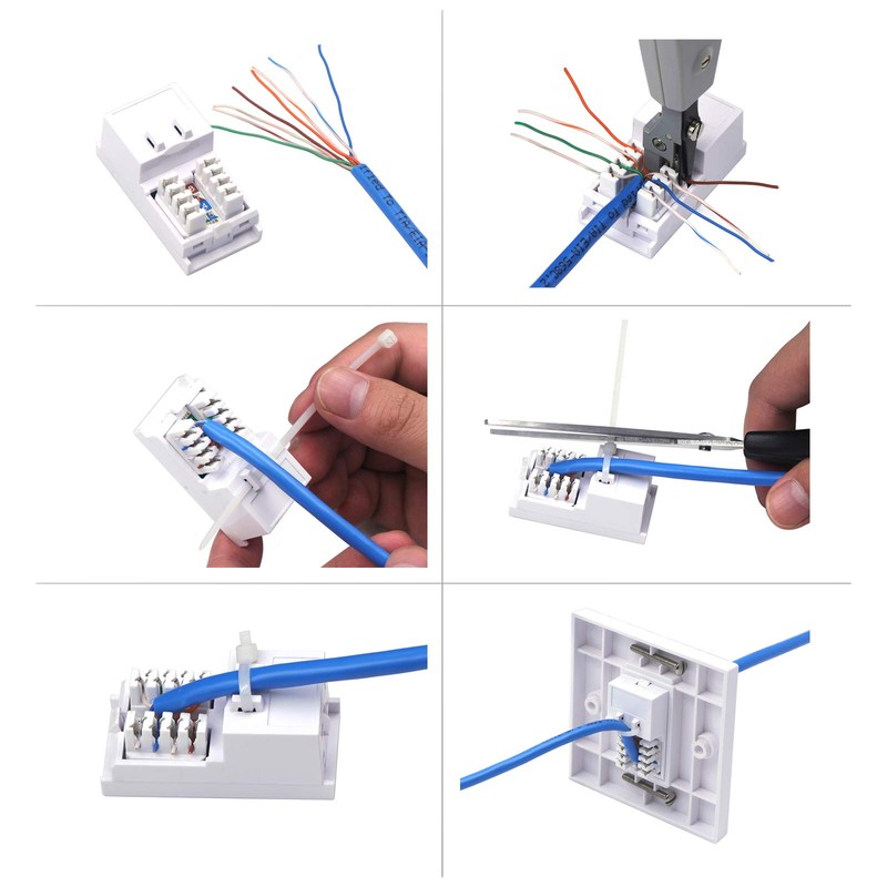 LEENUE RJ45 Socket Cat6, Single Ethernet Wall Socket, RJ45 Network