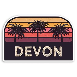 2 x 10cm Rustic Devon England Vinyl Stickers - UK Travel Luggage Sticker #31529 (10cm Wide)