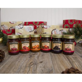 Dillman Farm Classic Fruit Butters and Preserves Christmas Variety 6 Pack - All Natural, Gluten-Free, Non-GMO, Vegan, Kosher, Eco-Friendly, Preservative Free, Corn Syrup Free - Made in USA, 16oz (Pack of 6)