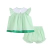 Lil cactus Green & White Stripe Watermelon Smocked Angel-Sleeve Dress