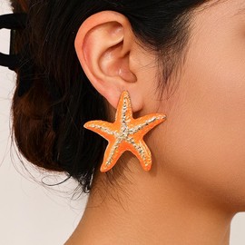 Starfish Pearl Earrings for Summer Beach Vacation Large Starfish Earrings for Women Beach Essentials Jewelry Gifts