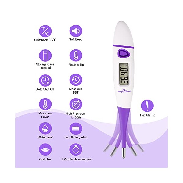 Easy@Home Easy@Home Digital Basal Body Thermometer: Accurate Oral Temperature BBT