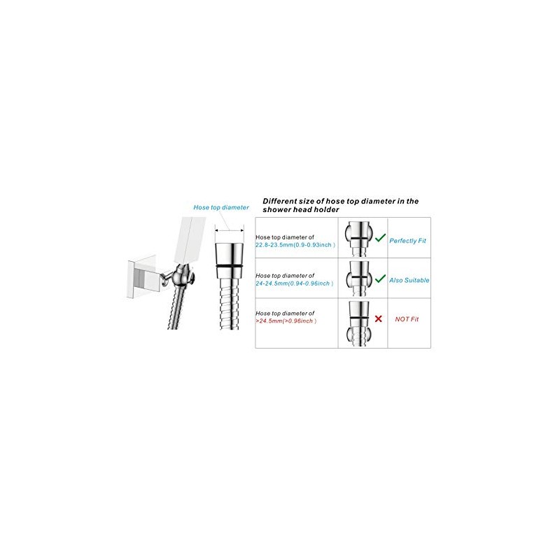 KANARY All Metal Square Handheld Shower Bracket Hand Held Shower
