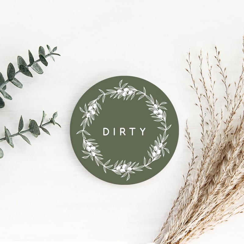 ThreeKin Clean/Dirty Magnet for Dishwasher, Double-Sided Kitchen Gadget Gift, Easy-to-Read